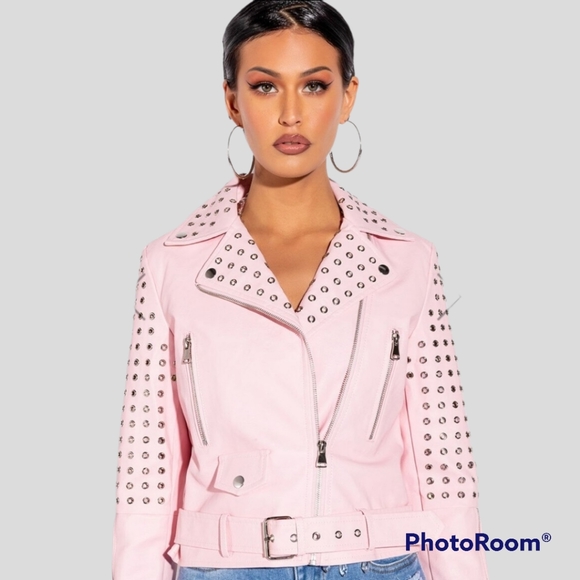 Bebe Rosa Grommet Moto Jacket - Picture 2 of 7